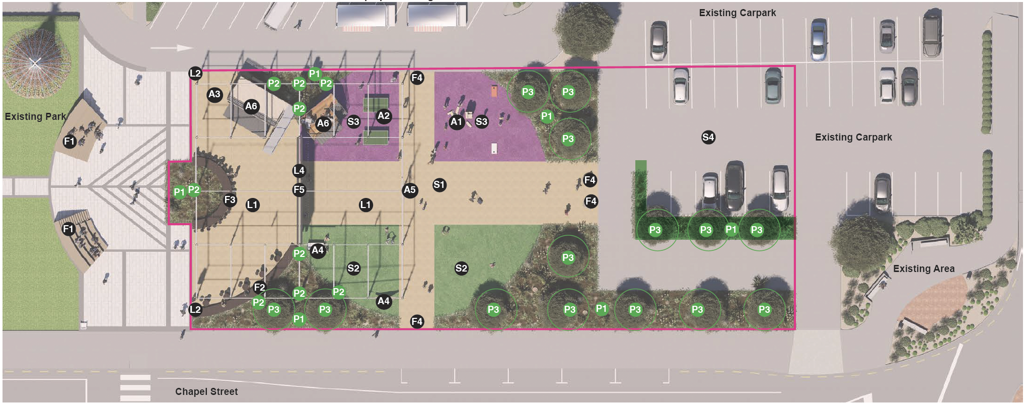 Birds eye view of architect's plan